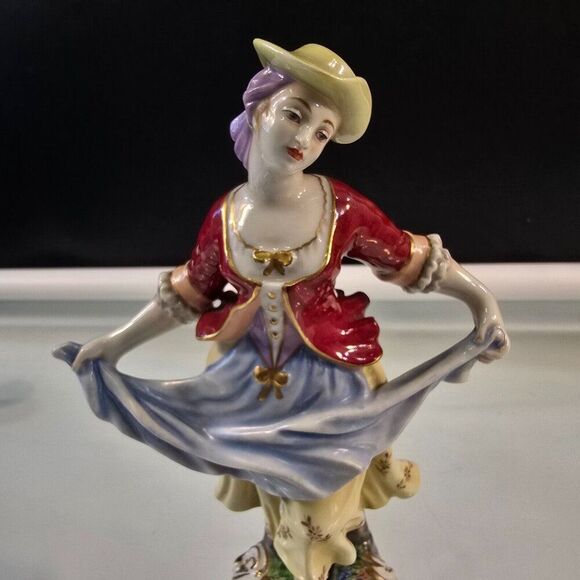 Rare Vintage Capodimonte Italian Porcelain Dancing Lady Figurine Statuette 7" - Picture 2 of 10